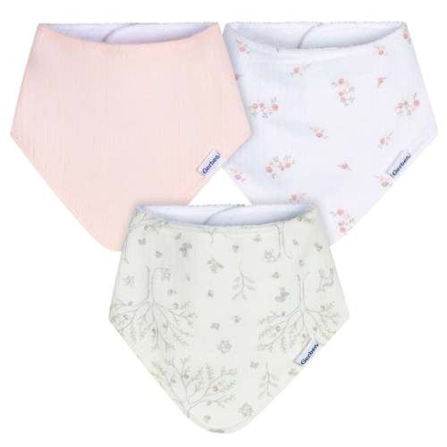 3-Pack Baby Girls Deer Bandana Bib