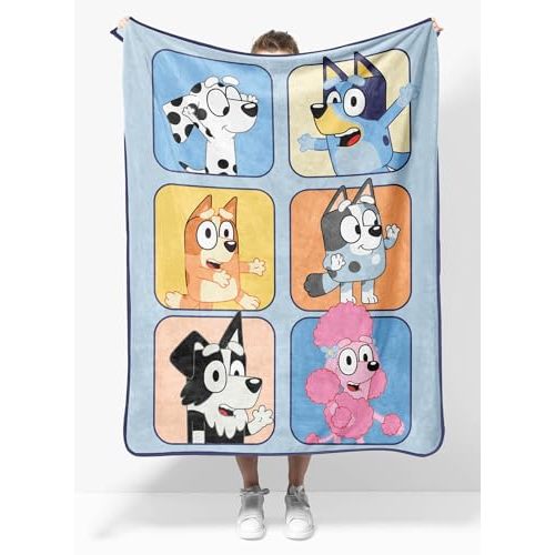 Bluey & Friends Plush Travel Throw Blanket - Measures 40 x 50 Inches Super Soft & Cozy Travel Accessories