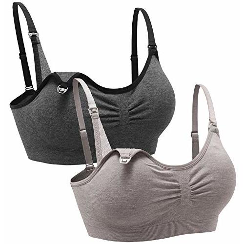 Suekaphin 2PACK Nursing Maternity Bra for Pregnancy Women Breastfeeding Comfortable Sleeping with Extenders