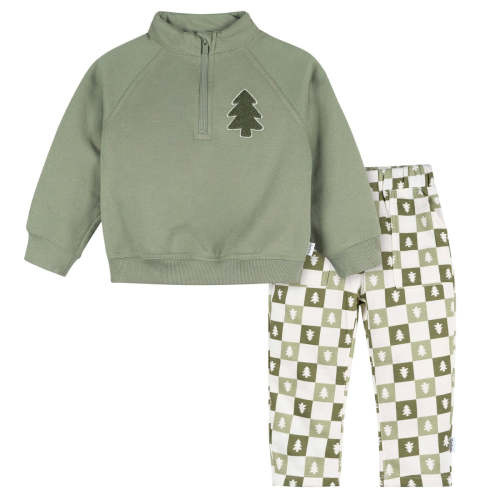 2-Piece Infant & Toddler Boys Oil Green Fleece Top and Pants – Gerber Childrenswear