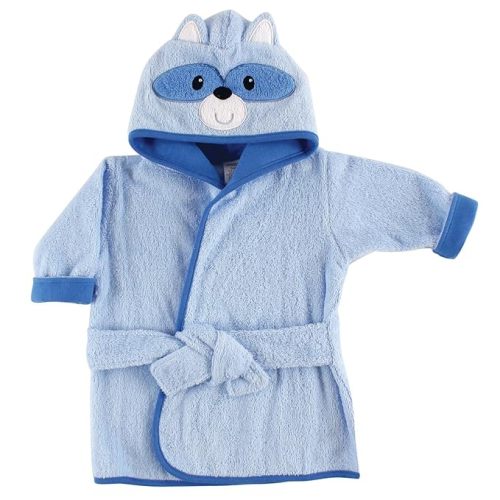 Luvable Friends Unisex Baby Cotton Animal Face Bathrobe, Raccoon, One Size