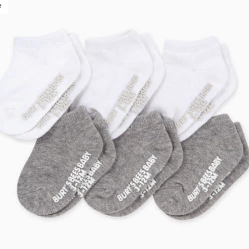 Solid Organic Cotton Baby Ankle Socks 6 Pack – Burt's Bees Baby