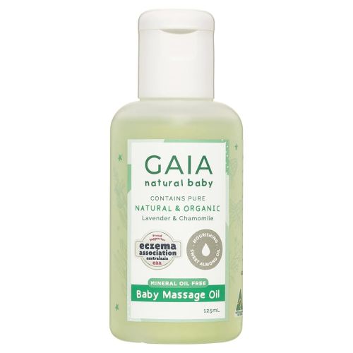 GAIA Natural Baby Massage Oil | 100% Natural Origin | Ideal for Newborns | Cold pressed Sweet Almond Oil | organic Lavender | organic Chamomile | Perfume Free | Australian Made | 125mL : Amazon.com.au: Baby