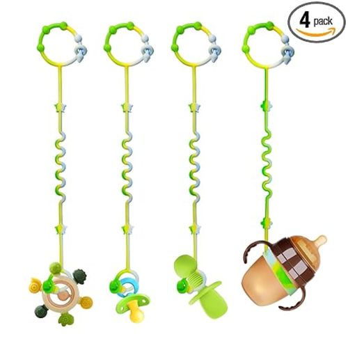 RTMOK Silicone Pacifier Clip,Applies to Car Seat,High Chair,Stroller Accessories,Cribs,Rocking Chair