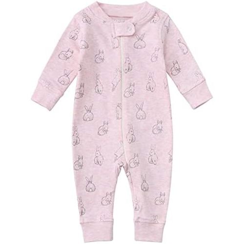 Owlivia Organic Cotton Baby Boy Girl Zip up Sleep N Play, Footless, Long Sleeve Pajamas