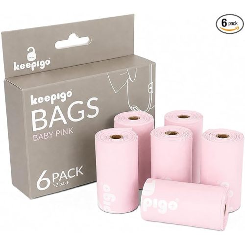 Compostable Disposable Diaper Bags | 6 Rolls, 72 Leak-Proof, XL Biodegradable Baby Poop Bags | Eco-Friendly Diaper Trash Bags for Home, Travel, Pet Waste | Odor-Free Essentials for Newborns,