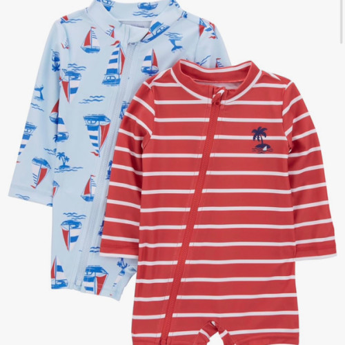 Simple Joys by Carter's Baby Boys' 2-Pack 1-piece Zip Rashguards