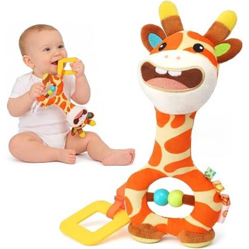 Baby Rattle Toys 0-12 Months, Orange Giraffe