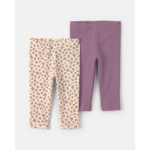 Baby Girl 2-Pack Floral Pull-On Pants - Purple | Carter's
