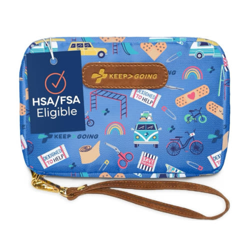 KeepGoing Travel First Aid Kit for Kids – 130 Pc. for Car, Home, Purse, Diaper Bag & Backpack with Latex-Free Bandages - Mini First Aid Kit Travel Size TSA-Approved