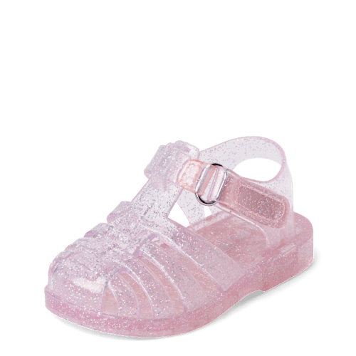 Baby Girls Glitter Jelly Fisherman Sandals - Pink