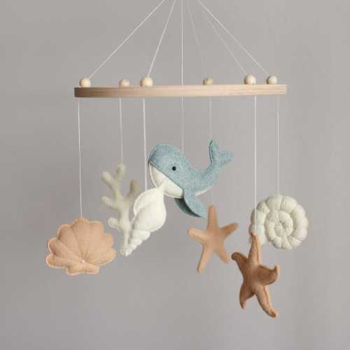Ocean mobile for crib, Nautical nursery mobile, Neutral baby mobile, Hanging crib mobile, Newborn baby shower gift