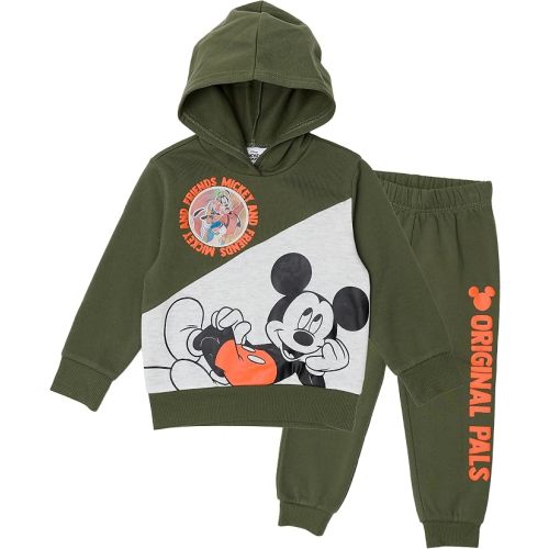Disney Mickey Mouse Boys’ Hoodie and Jogger Pants Set with Lenticular Patch, 2-Piece Fleece Outfit