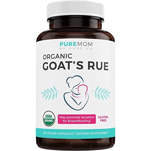 USDA Organic Goat's Rue - Increase Milk Supply for Breastfeeding & Herbal Lactation Support - Aid for Mothers - Non-GMO Goats Rue Lactation Supplement - 60 Vegan Capsules (No Pills, Tea, or Cookies)