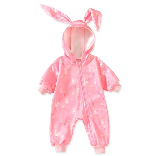 Unutiylo Unisex Baby Boys Girls Long Sleeve Infant Baby Zipper Hooded Jumpsuits Romper Loose Outfit Clothes