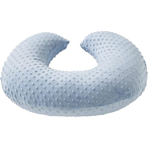 Nursing Pillow and Positioner Breastfeeding and Bottle Feeding, Propping Baby, Tummy Time, Sitting Support for Baby Boy Baby Girl, with Removable Dots Cover (Blue)