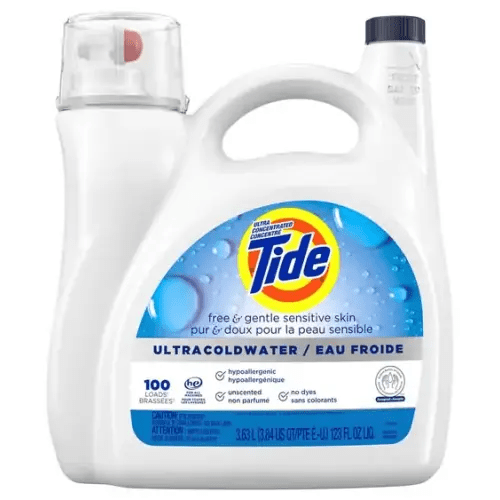 Tide Liquid Free and Gentle Sensitive Skin Ultra Coldwater, 100 Loads