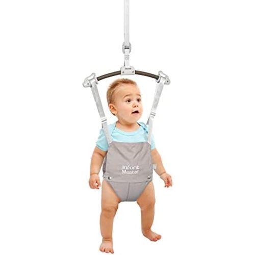 Baby Doorway Jumpers, Sturdy Johnny Jumper w/Adjustable 10.8"-23.6" inches Strap, Soft Baby Johnny Bouncer w/Seat Bag, Ideal Gift for Infant, Portable and Easy to Use, Grey