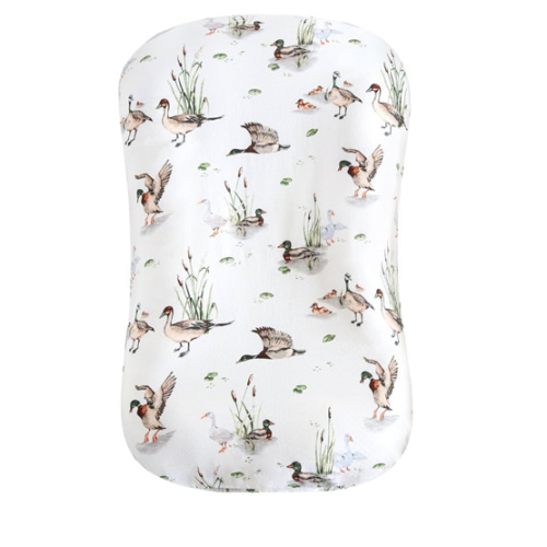 LifeTree Muslin Baby Lounger Cover, Newborn Slipcover Lounger Cover for Boys Girls Infant, Soft 70% Viscose from Bamboo and 30% Cotton, 1 Pack Cover Only, MallardDuck Pattern