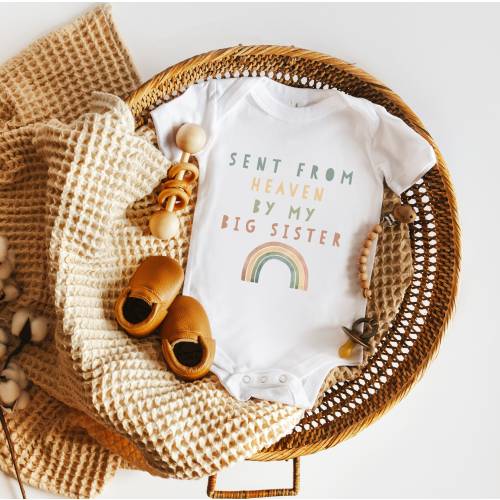 Rainbow Baby, Rainbow Baby Nursery, Little Sister Bodysuit, Birth Announcement, Shirt, 100% Cotton Baby Bodysuit, Rainbow Baby Shower Gift