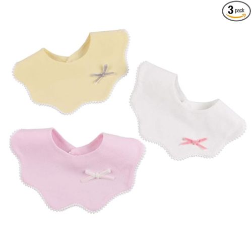 JANGANNSA 3 PCS Flower Baby Bibs Infant Burp Clothes for Baby Girls Saliva Towel Cotton Infant Toddler Girls Bibs (3 PCS -A)