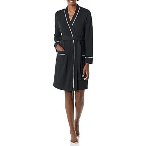 Amazon Essentials Women's Lightweight Waffle Full-Length Bath Robe with Pockets (Available in Plus Size)