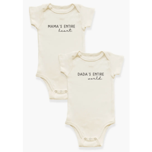 Mama's Entire Heart + Dada's Entire World Baby Bodysuits