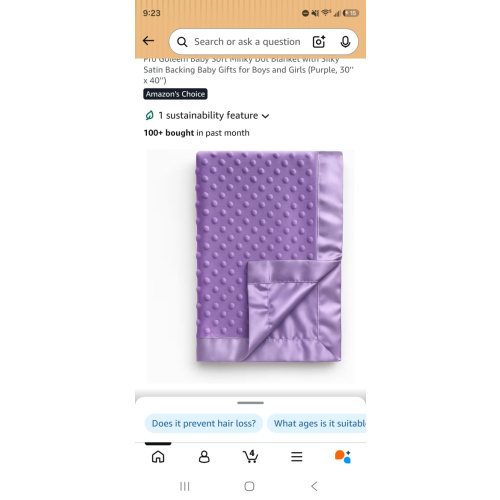 Pro Goleem Baby Soft Minky Dot Blanket with Silky Satin Backing Baby Gifts for Boys and Girls (Purple, 30’’ x 40’’)