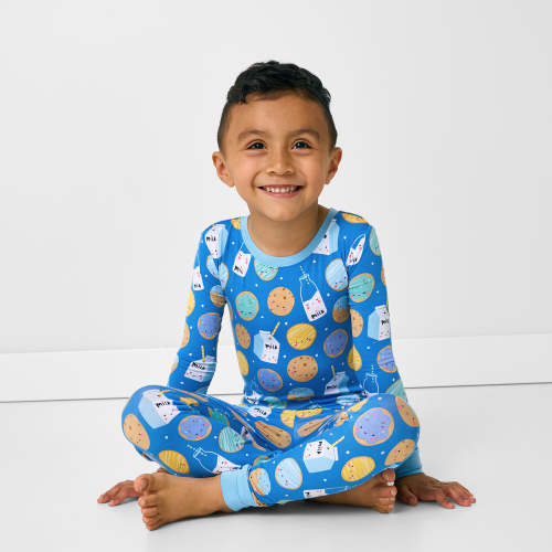 Blue Cookies & Milk Two-Piece Pajama Set - Little Sleepies
