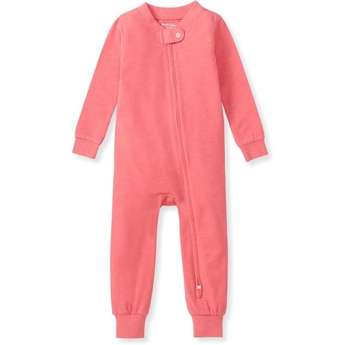 Burt's Bees Baby unisex-baby Honeysoft Pajamas, Footless One-piece Zip-up Pj, Soft Organic Cotton & Lyocell Blend
