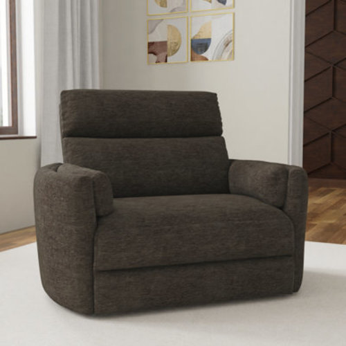 Wade Logan® Bre Upholstered Extra Wide Glider Power Recliner with Round Arms & Reviews | Wayfair