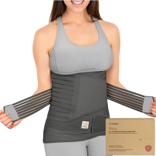 Revive 3-in-1 Postpartum Recovery Support Belt - Mystic Gray / M/L