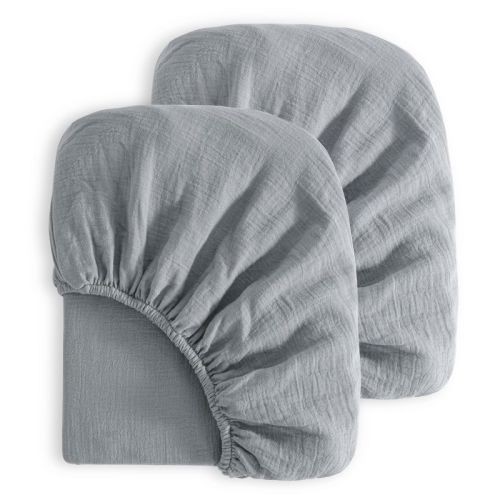 2 Pack Cotton Crib Sheets, Double-Layer Soft Fitted Sheets for Crib & Toddler Mattresses - NTBAY