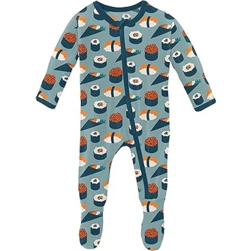 KicKee Print Footies with Zipper, Super Soft One-Piece Jammies, Sleepwear for Babies and Kids, Fall 1 Collections