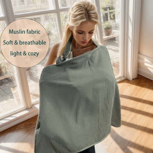 ICOPUCA Muslin nursing cover green