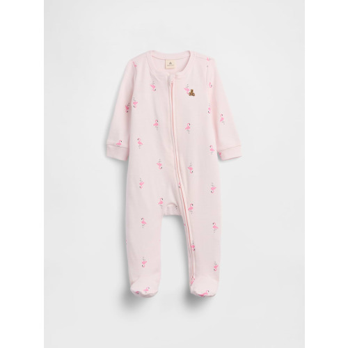 (0-3 months) Baby Print Two-Way Zip One-Piece