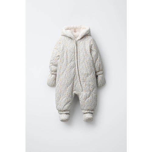 NYLON ROMPER WITH DETACHABLE MITTENS AND BOOTIES, FLORAL PRINT - Multicolored | ZARA United States