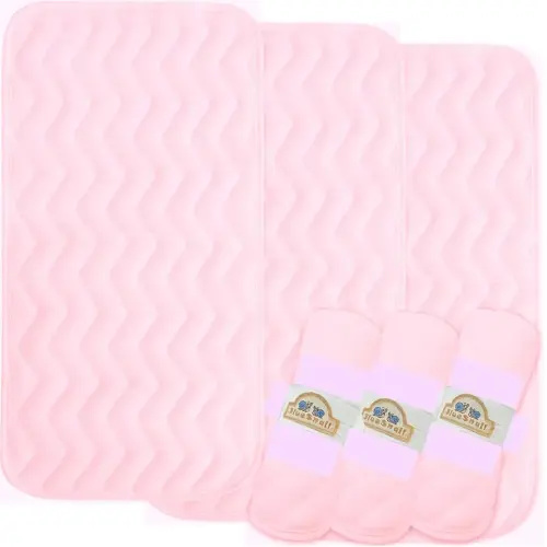 BlueSnail Waterproof and Portable Baby Changing pad Liners 3 Count,14” x 27”(Light Pink)