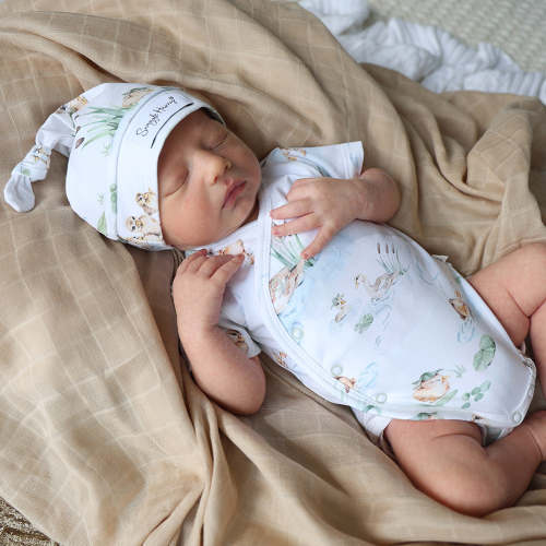Duck Pond Short Sleeve Organic Kimono Bodysuit