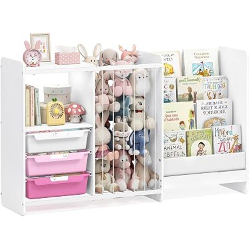 5-in-1 Nursery Bookshelf and Toy Stuffed Animal Storage Cabinet