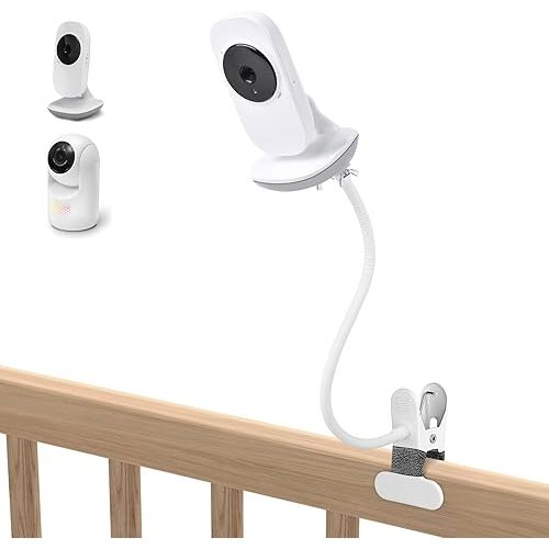 Baby Monitor Clip Mount Compatible with VTech VM819, Advanced HQ Max, Baby Camera Mount Holder with 15.8 inches Silicone Surface Gooseneck Arm for Vtech Monitor Crib Use, Without Tools