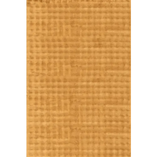 Ivana Checkered Plush Cloud Washable Rug | Gold
