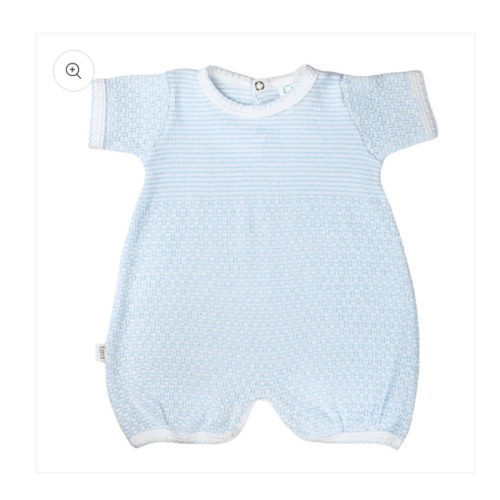 Paty Knit Short Romper Bubble (Blue) – Littles on 5th