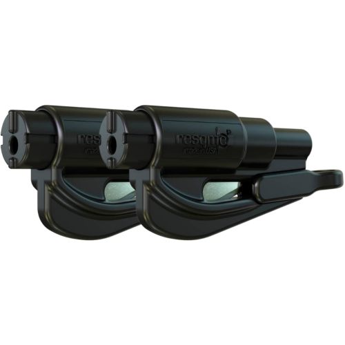 resqme The Original Compact Emergency Keychain Car Escape Tool, Seatbelt Cutter and Window Breaker, Made in USA, Pack of 2