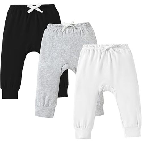 DREAM BUS Pack of 3 Toddler Jogger Pants with Pocket Toddler Boy Sweatpants Baby Boy Pants Infant Newborn Leggings