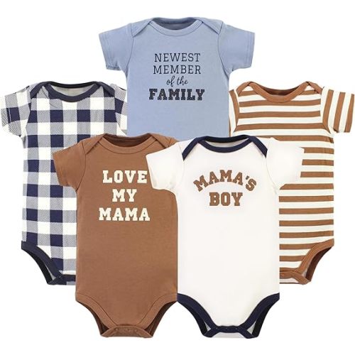 Hudson Baby Unisex Baby Cotton Bodysuits 5-pack