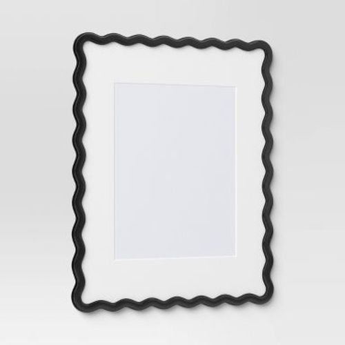 16"x20" Matted to 11"x14" Wavy Picture Frame Black - Room Essentials™