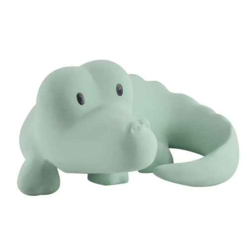 Crocodile Organic Natural Rubber Rattle, Teether & Bath Toy