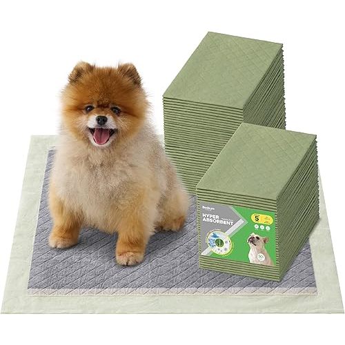 Bedsure Pee Pads for Dogs, 22" x 22" Puppy Pee Pads 50 Count, Super Absorbent Dog Training Pads for Small Pet, Quick Dry Pet Potty Pads with Odor-Control Carbon & Scent-Based Attractant