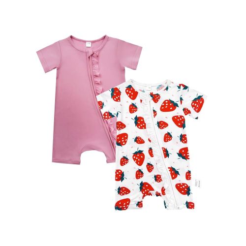 Bow Dream Baby Girl Romper 2 pack Bamboo Rayon Baby Clothes Baby Boy Short Sleeve Jumper One-Piece Rompers Summer